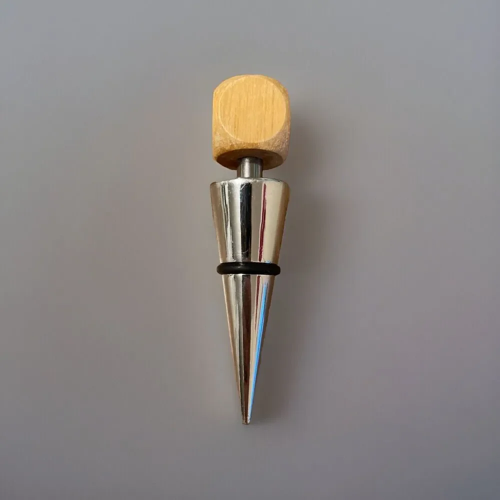 Vintage MCM Natural Wood Wine Liquor Bottle Stopper Plug Lid Top Topper